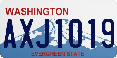 WA license plate AXJ1019