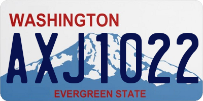 WA license plate AXJ1022