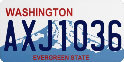 WA license plate AXJ1036