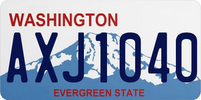 WA license plate AXJ1040