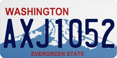 WA license plate AXJ1052