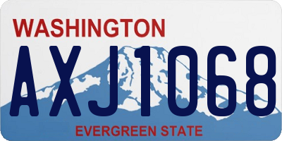 WA license plate AXJ1068
