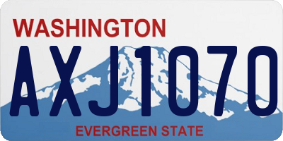 WA license plate AXJ1070