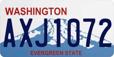 WA license plate AXJ1072
