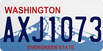 WA license plate AXJ1073