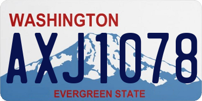 WA license plate AXJ1078