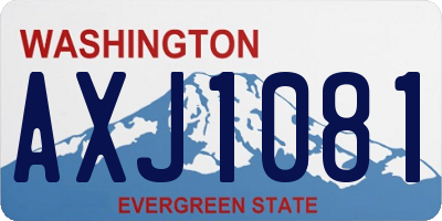 WA license plate AXJ1081