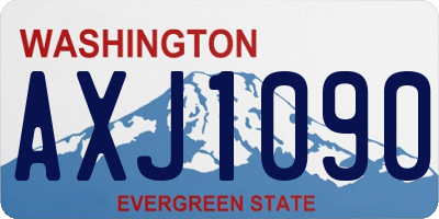 WA license plate AXJ1090