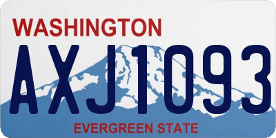 WA license plate AXJ1093