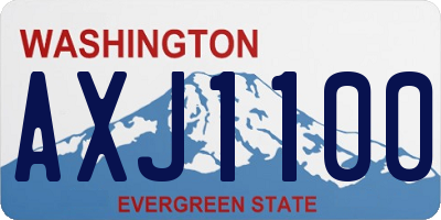 WA license plate AXJ1100