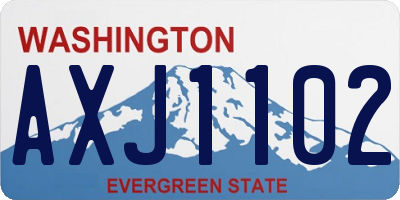 WA license plate AXJ1102