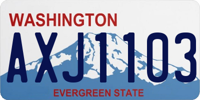 WA license plate AXJ1103
