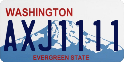 WA license plate AXJ1111