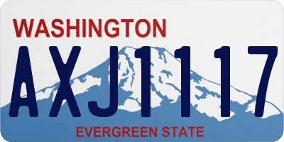 WA license plate AXJ1117