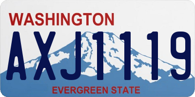 WA license plate AXJ1119