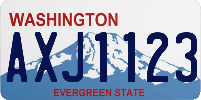 WA license plate AXJ1123