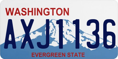 WA license plate AXJ1136