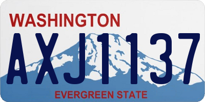 WA license plate AXJ1137