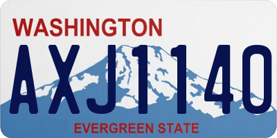 WA license plate AXJ1140