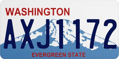 WA license plate AXJ1172