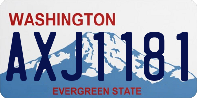 WA license plate AXJ1181