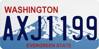 WA license plate AXJ1199