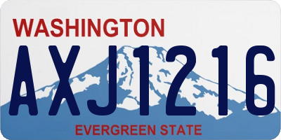 WA license plate AXJ1216