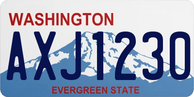 WA license plate AXJ1230