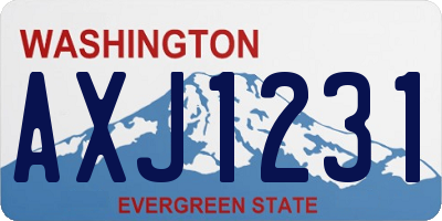 WA license plate AXJ1231