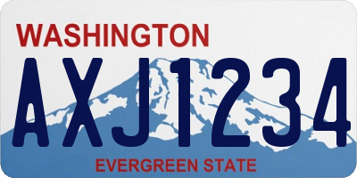 WA license plate AXJ1234