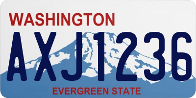 WA license plate AXJ1236