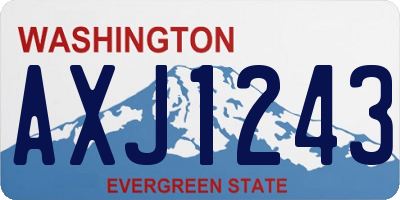 WA license plate AXJ1243