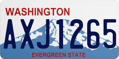 WA license plate AXJ1265