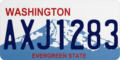 WA license plate AXJ1283