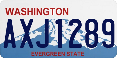 WA license plate AXJ1289
