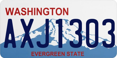 WA license plate AXJ1303