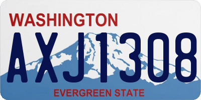 WA license plate AXJ1308