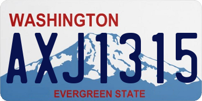 WA license plate AXJ1315