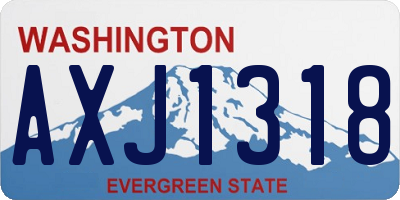 WA license plate AXJ1318