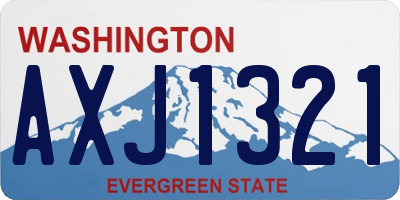 WA license plate AXJ1321