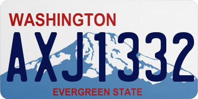 WA license plate AXJ1332