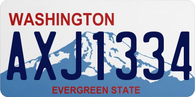 WA license plate AXJ1334