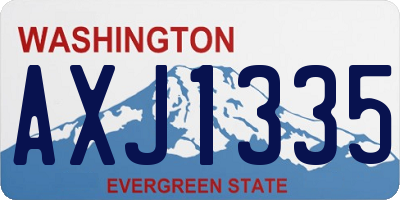 WA license plate AXJ1335