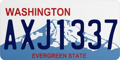 WA license plate AXJ1337