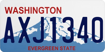 WA license plate AXJ1340