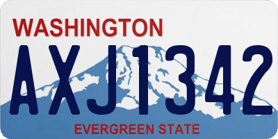 WA license plate AXJ1342