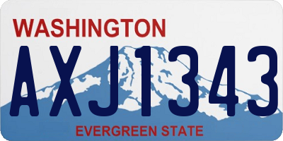 WA license plate AXJ1343