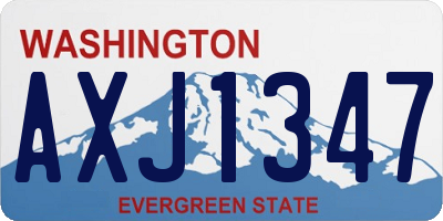 WA license plate AXJ1347