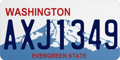 WA license plate AXJ1349
