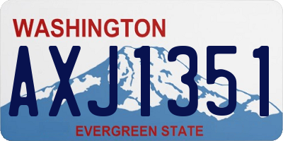 WA license plate AXJ1351